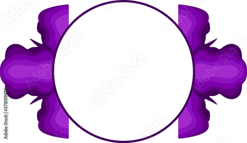Vector Design of a Purple Flower Ornament Circle Frame with a Nature Theme