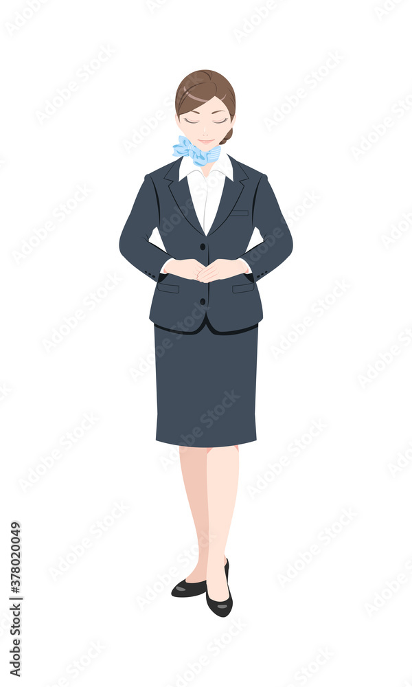 案内　謝罪　挨拶　ビジネス　スーツ　女性