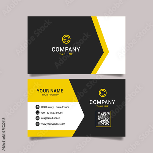 black and yellow business card template