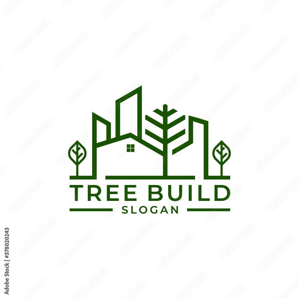 Tree Green building logo vector Tree Green building logo vector