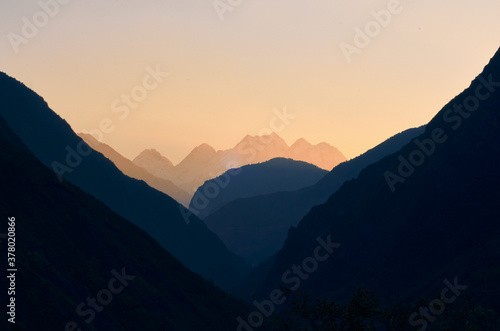 sunset in the mountains