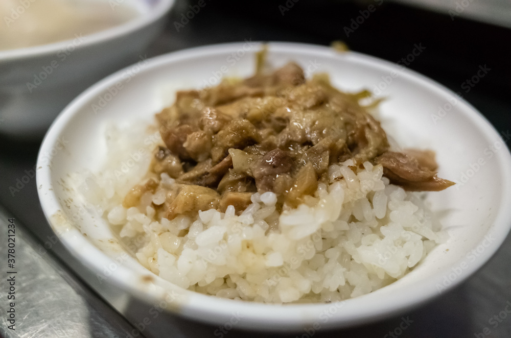 Chinese braised pork on rice