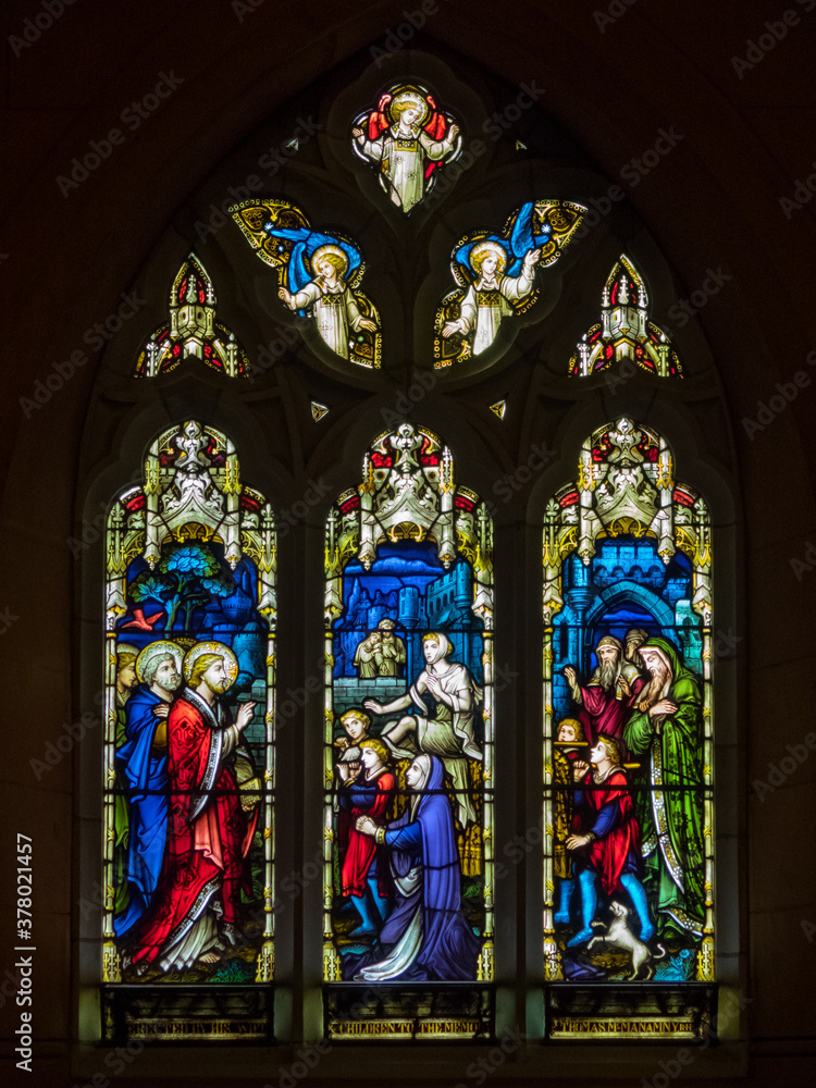 Stained glass windows in St Patrick’s Cathedral - Ballarat, Victoria, Australia