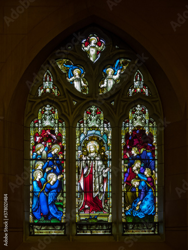 Stained glass windows in St Patrick   s Cathedral - Ballarat  Victoria  Australia