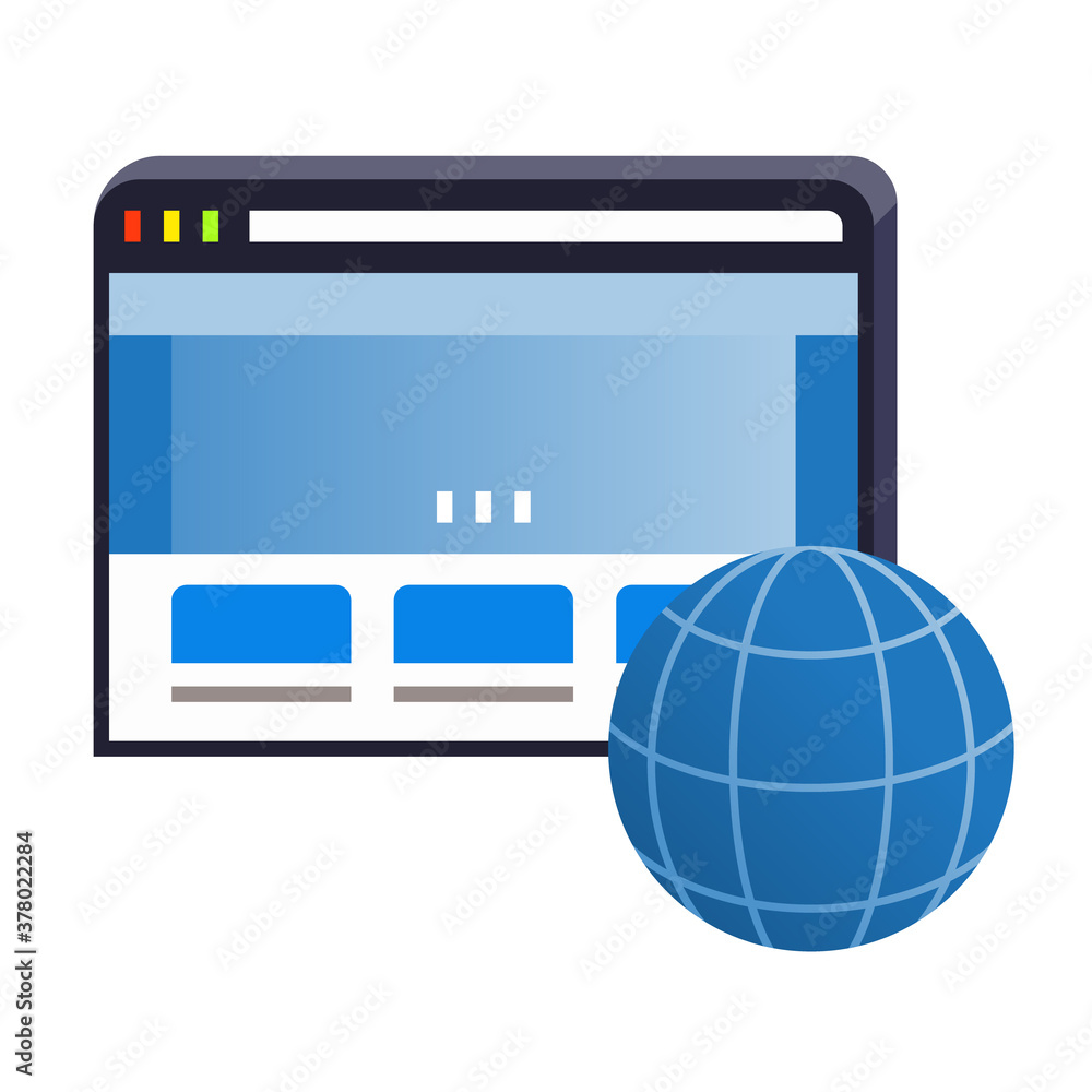 ホームページ制作の立体イラスト Stock Vector Adobe Stock