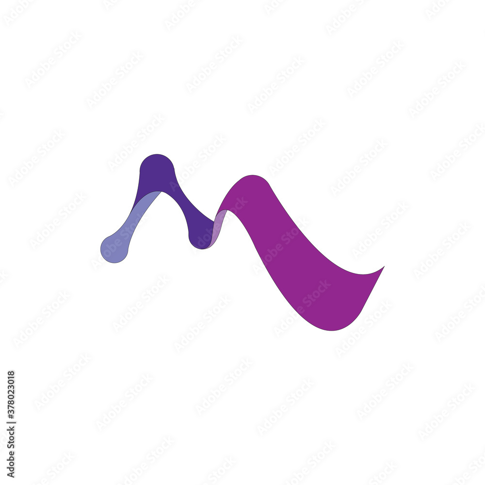 3D M letter logo design vector