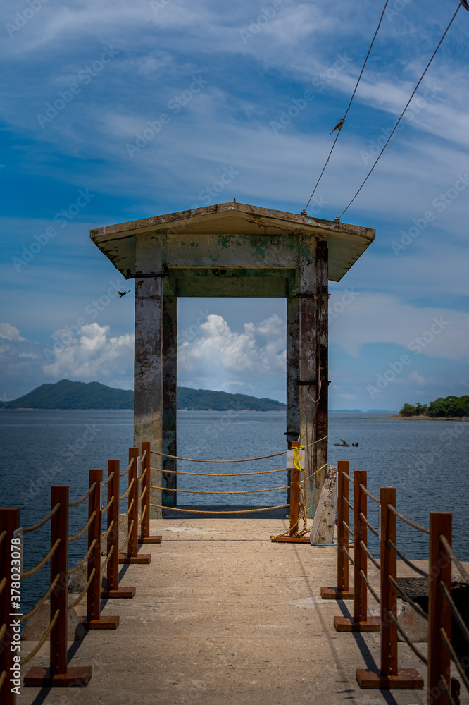 Beautiful view of the San Lucas national park dock -pier- in Costa Rica