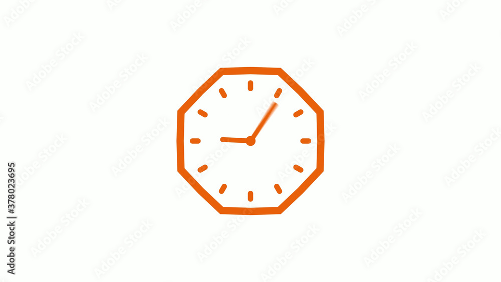 New brown color counting down 12 hours clock icon on white background New brown color counting down 12 hours clock icon on white background