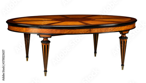 Table oval dining with clipping path