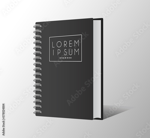 notebook mockup color black icon