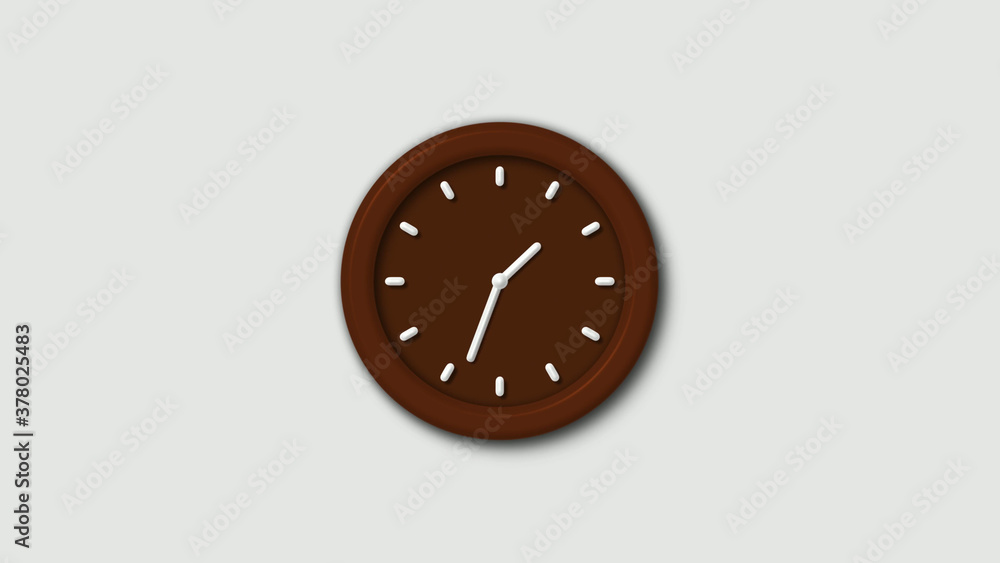 Amazing brown dark 3d wall clock isolated on white background,clock isolated Amazing brown dark 3d wall clock isolated on white background,clock isolated