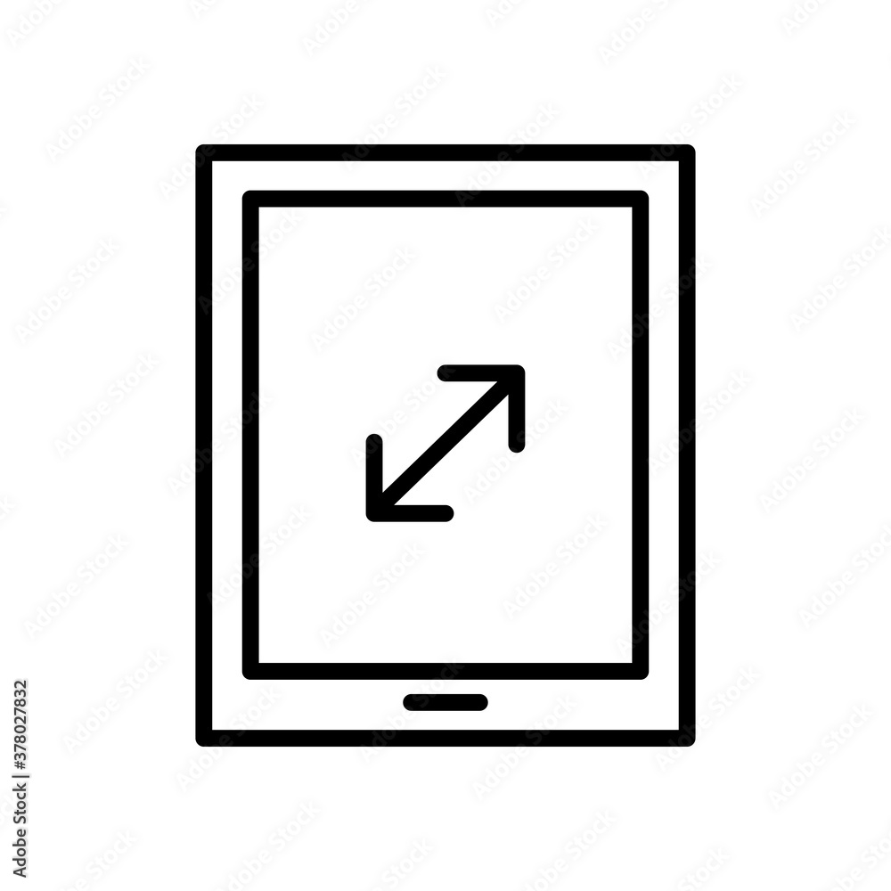 tablet device tech with arrow line style icon tablet device tech with arrow line style icon