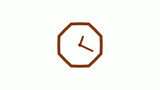 Amazing brown dark counting down 12 hours clock icon on white background,clock icon without trick