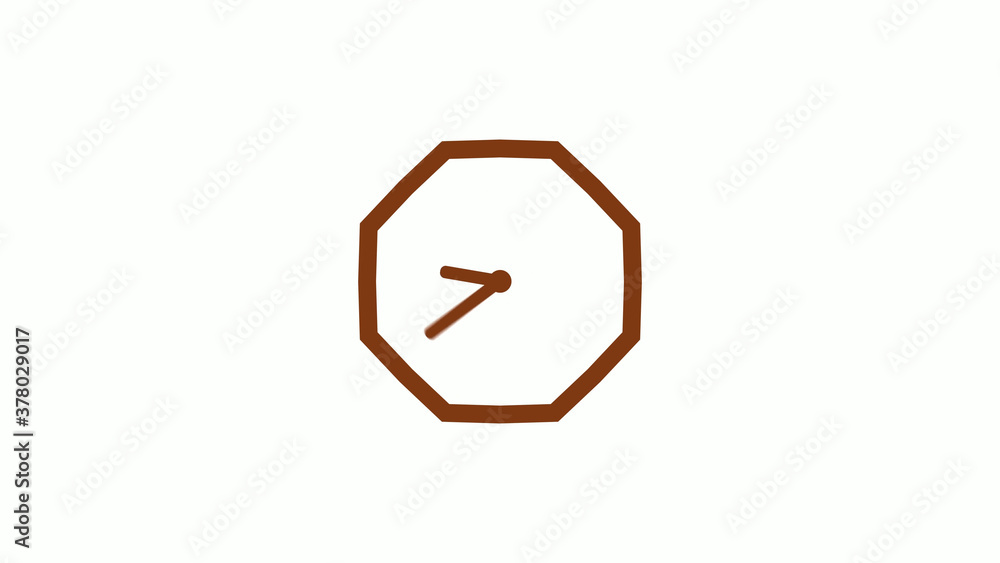 New brown dark counting down 12 hours clock icon on white background New brown dark counting down 12 hours clock icon on white background