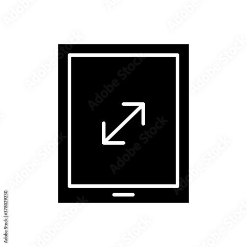 tablet device tech with arrow silhouette style icon