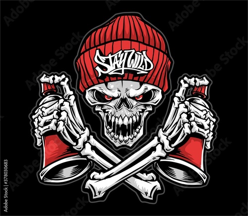 Stay Wild Skull graphic illustration