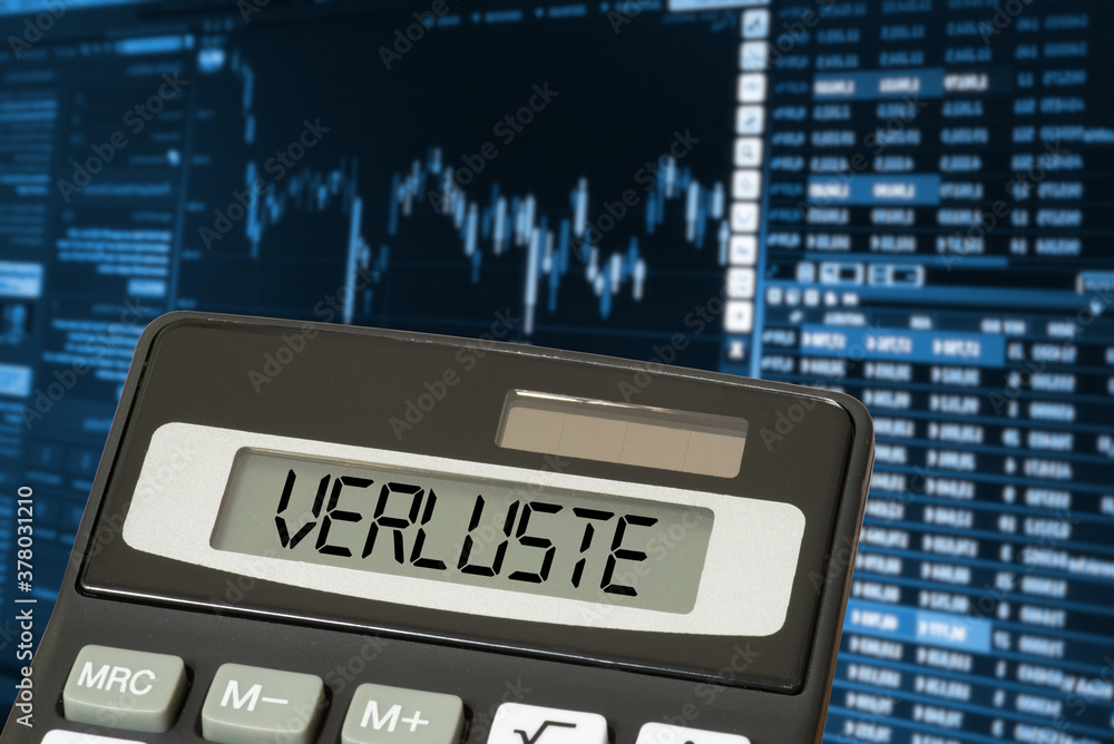 Taschenrechner und Verluste an der Börse Taschenrechner und Verluste an der Börse