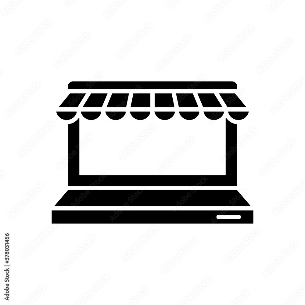 laptop computer with parasol silhouette style icon laptop computer with parasol silhouette style icon
