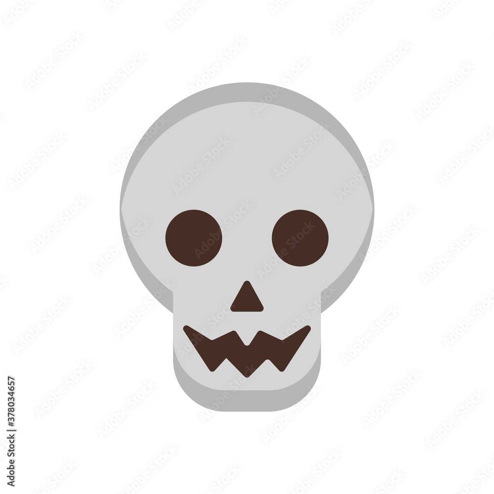 halloween head skull flat style icon