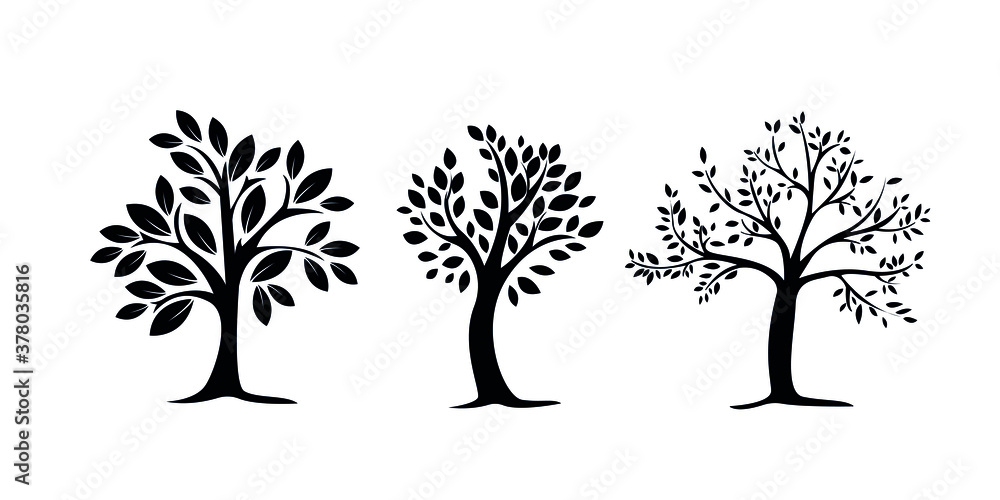 Tree with Roots Icon Vector illustration. trees symbol. branch leaf ...