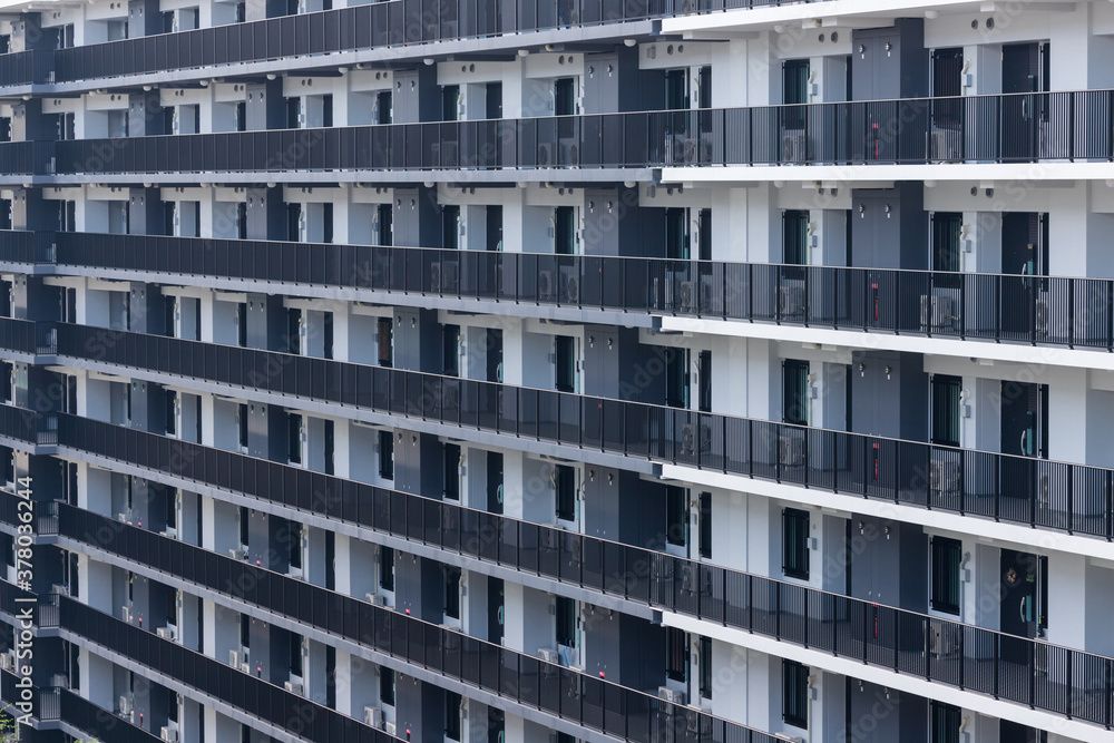 日本の住宅地の新築マンションの風景 日本の住宅地の新築マンションの風景