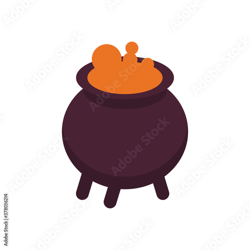 witch cauldron pot flat style icon