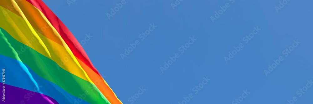 3D rendering of the flag of LGBT waving in the wind 3D rendering of the flag of LGBT waving in the wind