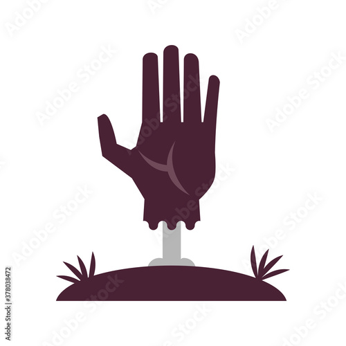 death hand coming out of the ground flat style icon