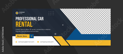 Rental car social media cover post template