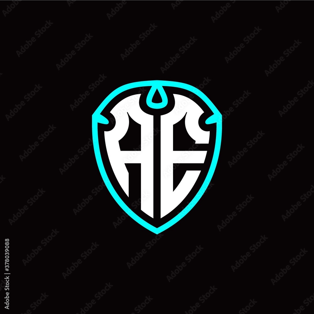 Initial A E letter with shield modern style logo template vector Initial A E letter with shield modern style logo template vector