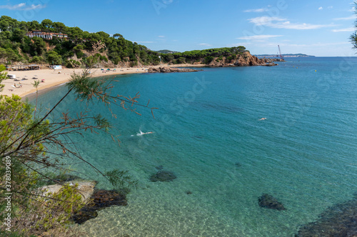 Sa Conca Beach in S´Agaró at summer, Girona.