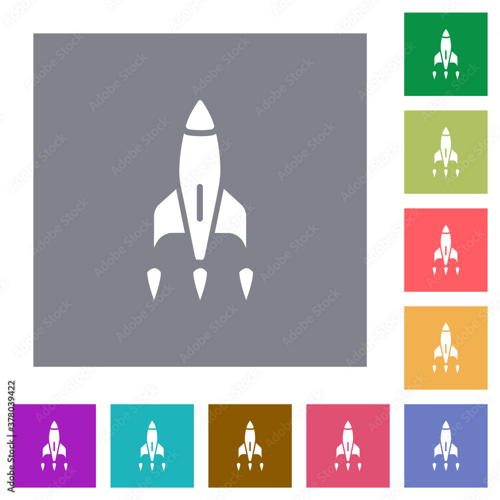 Rocket square flat icons Rocket square flat icons