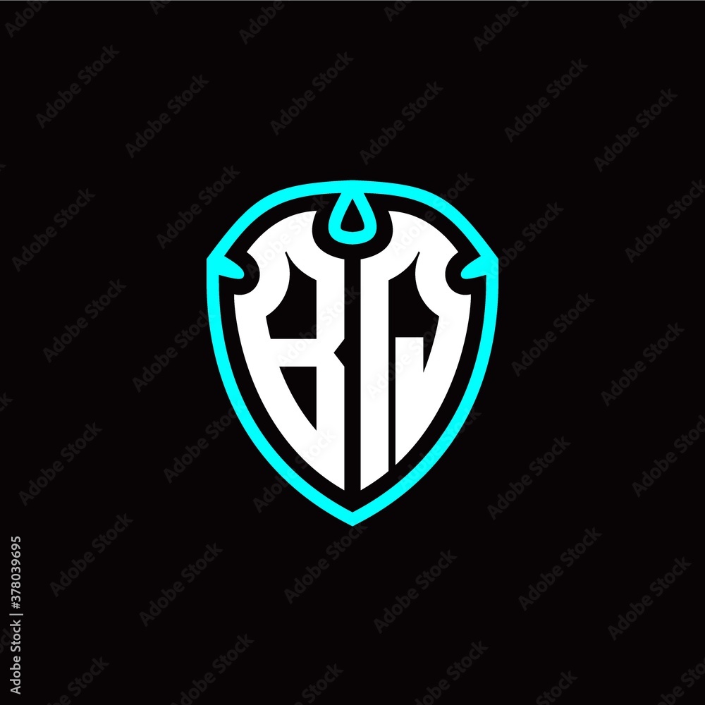 Initial B Q letter with shield modern style logo template vector Initial B Q letter with shield modern style logo template vector
