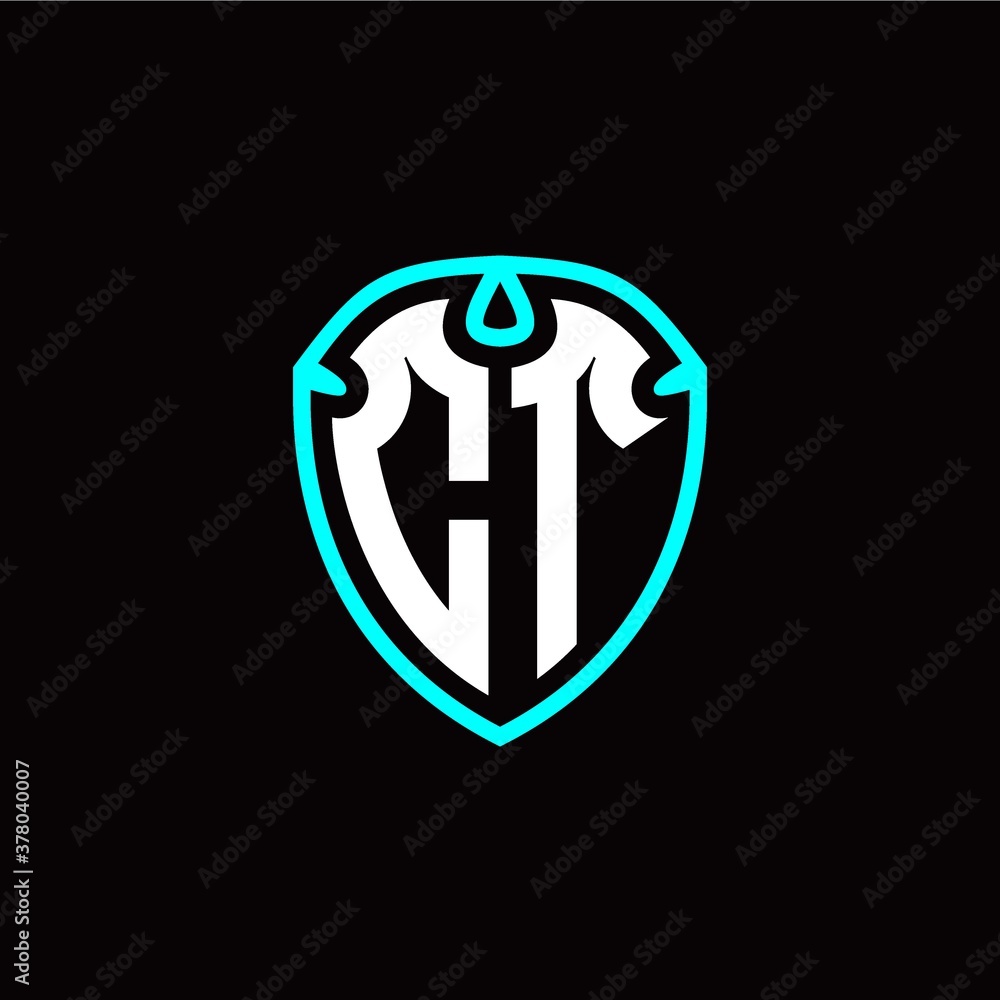 Initial C T letter with shield modern style logo template vector Initial C T letter with shield modern style logo template vector