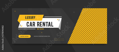 Luxury car rental web banner cover template