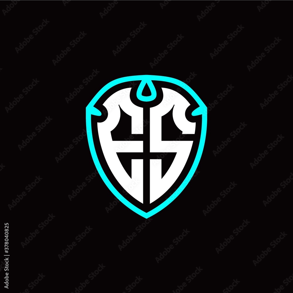 Initial E S letter with shield modern style logo template vector Initial E S letter with shield modern style logo template vector