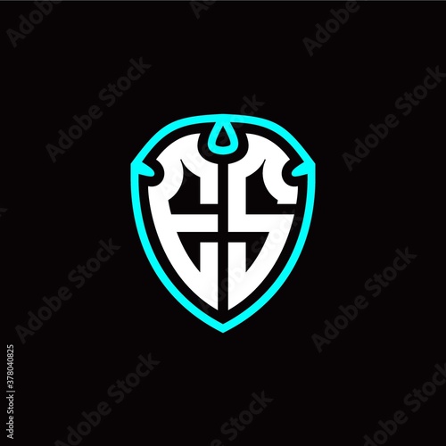 Free Download Initial E S letter with shield modern style logo template vector - GFXLoad