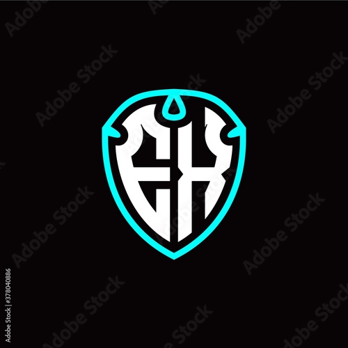 Free Download Initial E X letter with shield modern style logo template vector - GFXLoad