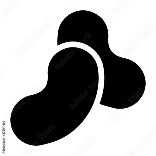 
Kidney beans icon, vector of grain 
