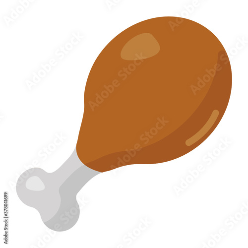 
Chicken piece, vector of drumstick
