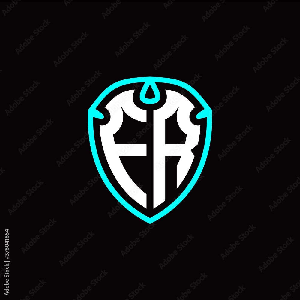 Initial F R letter with shield modern style logo template vector Initial F R letter with shield modern style logo template vector