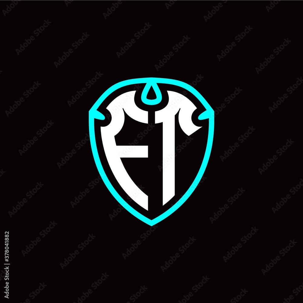 Initial F T letter with shield modern style logo template vector Initial F T letter with shield modern style logo template vector