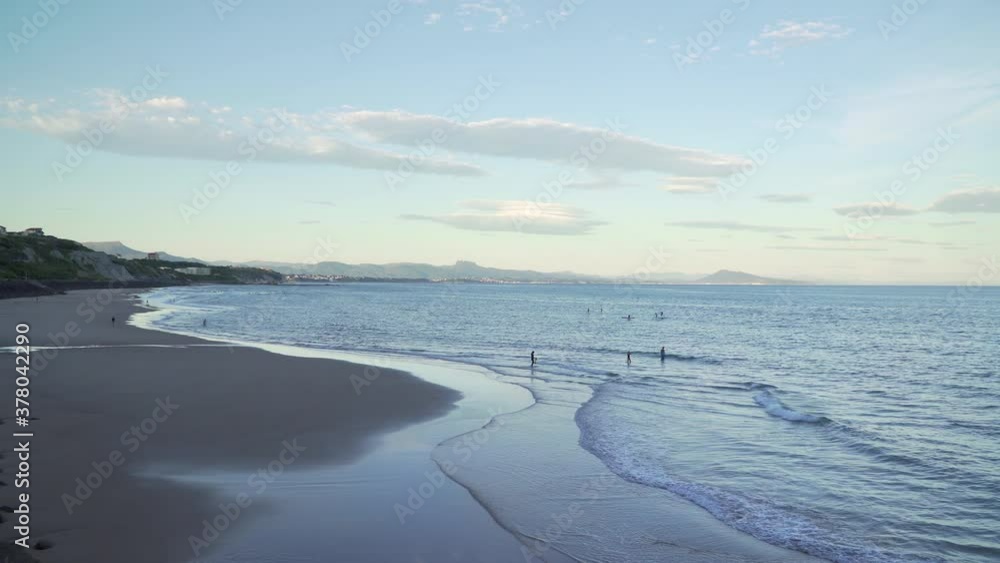 Beach after sunrise with mountains Beach after sunrise with mountains
