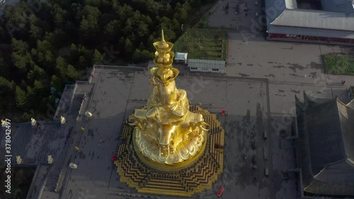 drone view of emei mountain jinding scenic