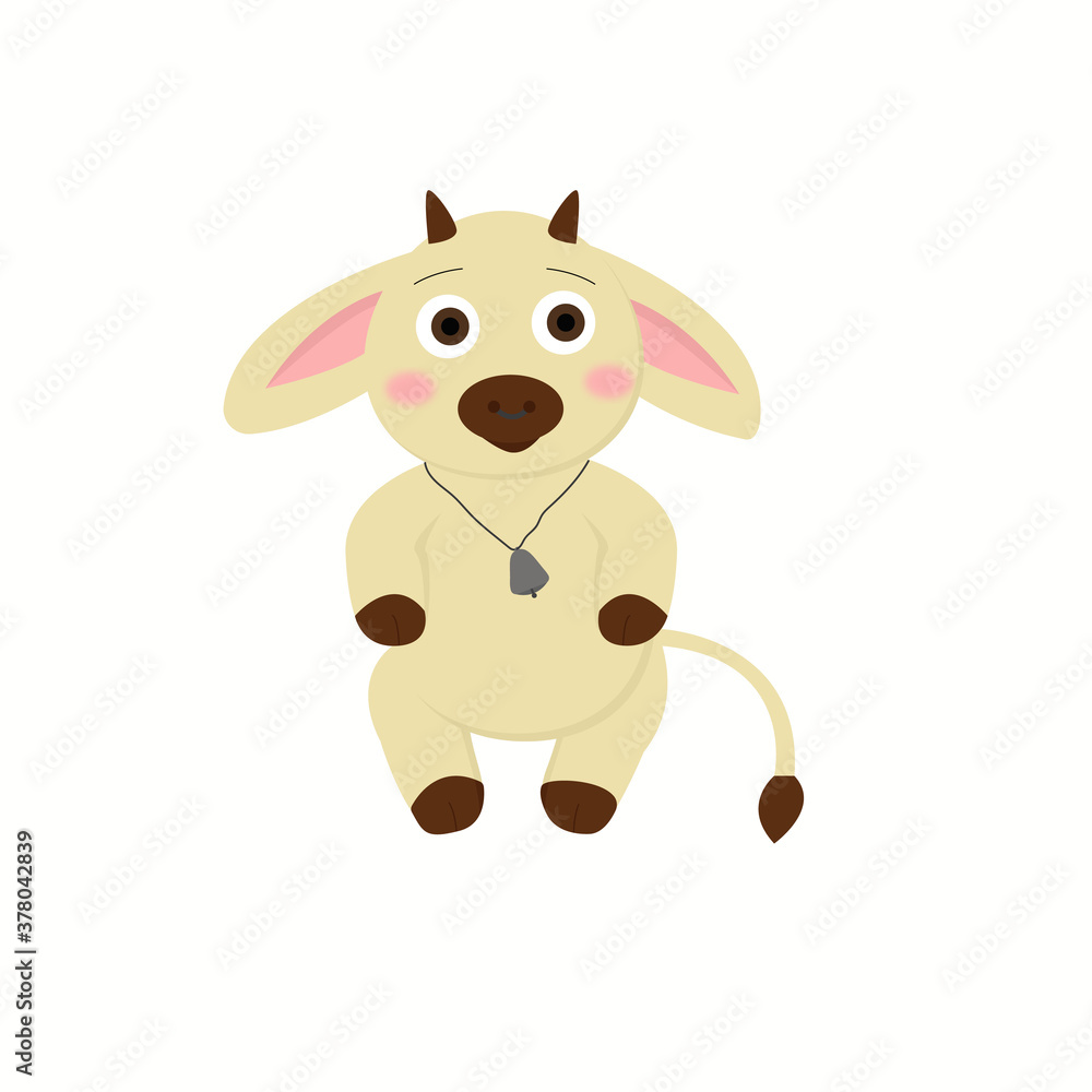 Fototapeta premium Bull, symbol of 2021. Vector illustration