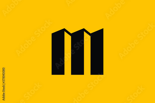 Logo design of M in vector for construction, home, real estate, building, property. creative elegant Monogram. Premium Business home logo icon. 