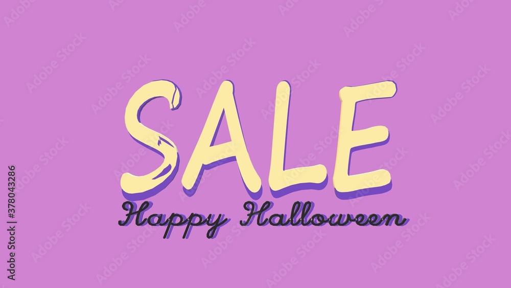 Halloween Sale special offer banner template with hand drawn lettering for holiday shopping. Limited time only.