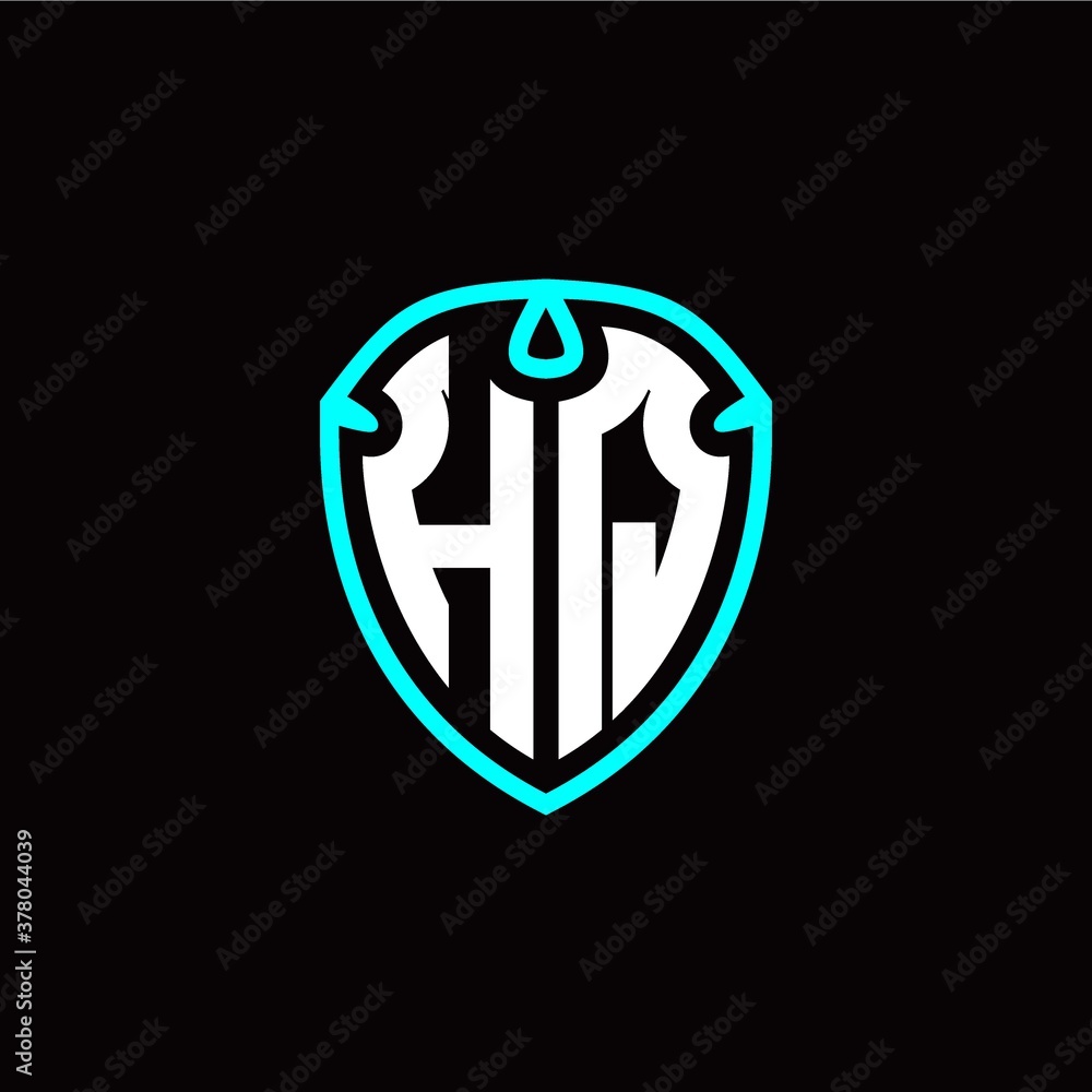 Initial H Q letter with shield modern style logo template vector Initial H Q letter with shield modern style logo template vector