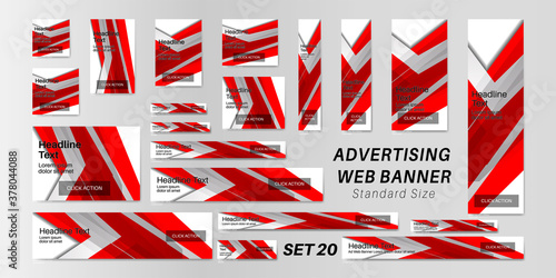 web banner standard size, abstract vector background for advertising.