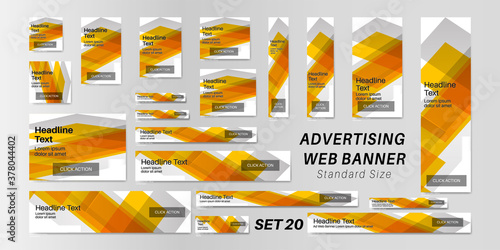 web banner standard size, abstract vector background for advertising.